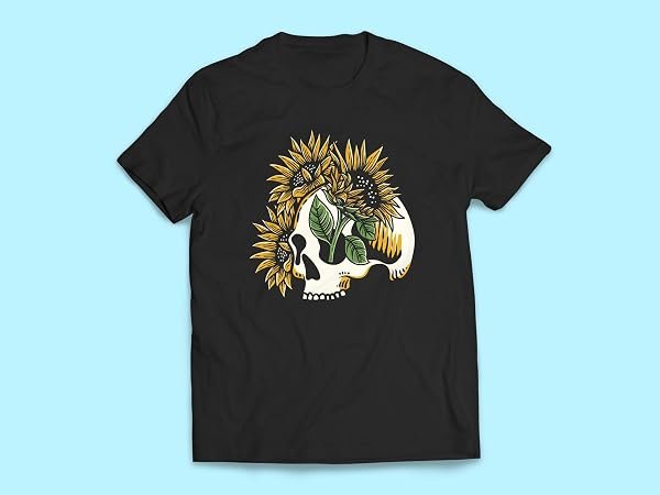 Sunflower-Skull-Sticker-B0D1V727JF-2
