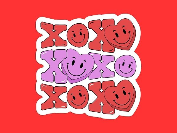 XOXO-Heart-Smiley-Sticker-B0D1TVR1QR